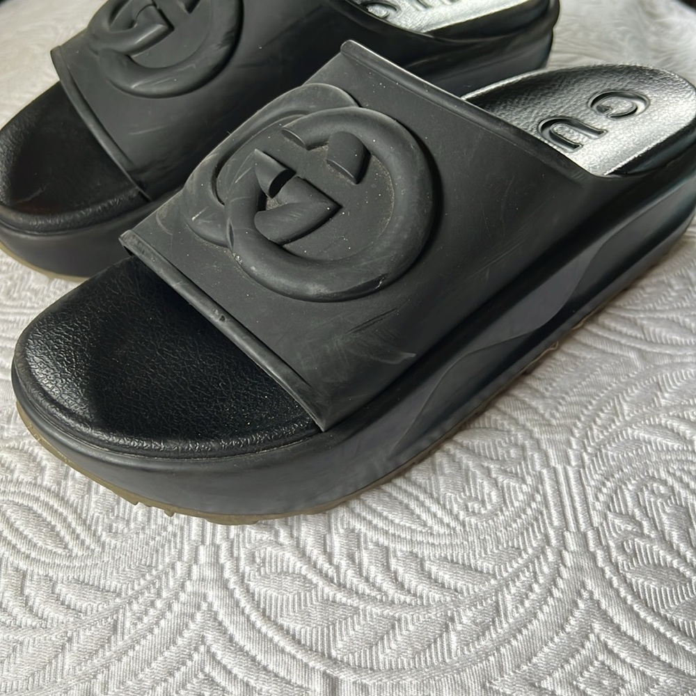 Gucci Miami Rubber Platform Sandals Women's Size 10 - Picture 2 of 11